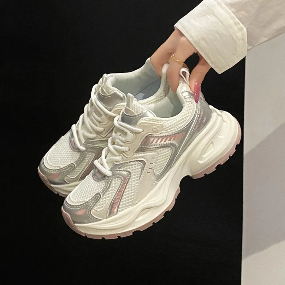 Autumn student sports running shoes casual thick soled height increasing shoes