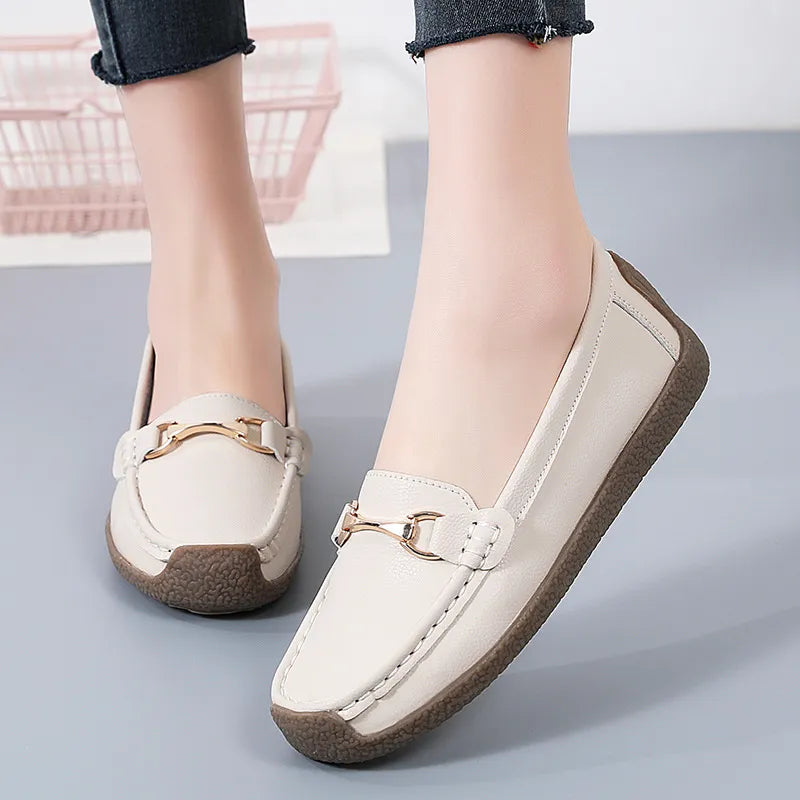 Spring and summer bean shoes for women's mothers comfortable flat and casual maternity shoes